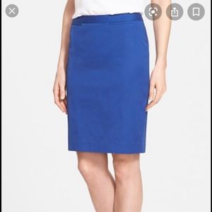 welt pocket Halogen pencil skirt in royal blue Sz4